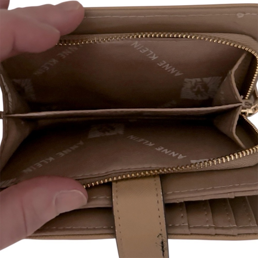Anne Klein Tan Wallet with Horse bit Gold Accent - Picture 7 of 9